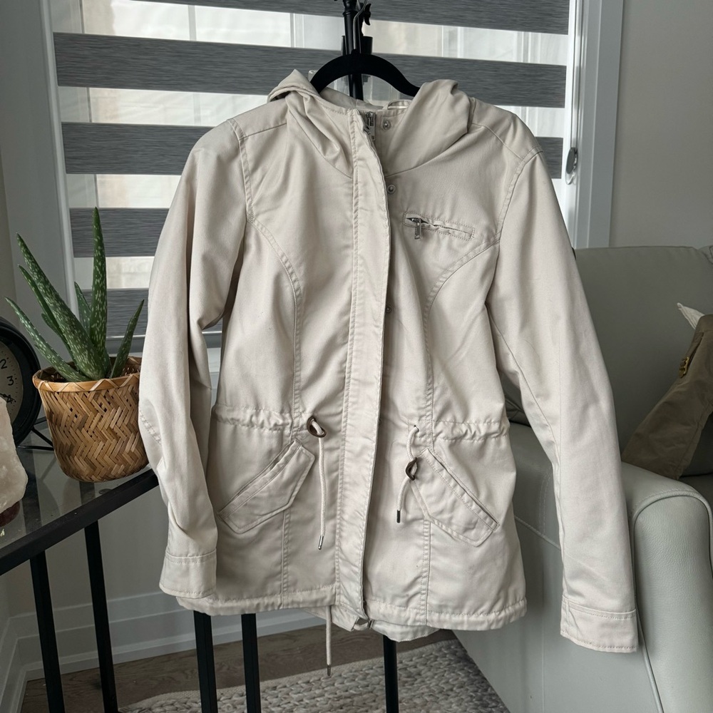 ONLY Women's Cream Hooded Jacket
